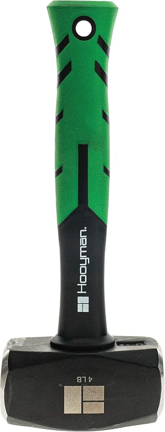 Hooyman Sledge and Club Hammer with Heavy Duty Construction, Ergonomic No-Slip H-Grip Handle, Fiberglass Core, High Strength Steel for Construction, Gardening, Land Management, Yard Work, and Outdoors