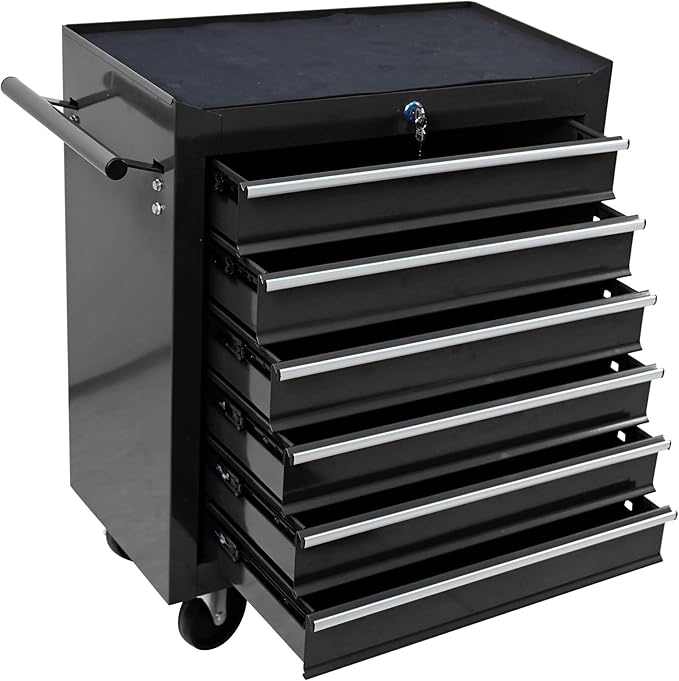6 Drawers Tool Cart on Wheels,Multifunctional Rolling Tool Chest Tool Storage,Drawers Rolling Tool Trolley Organizer Tool Case for Garage,Warehouse,Workshop,Repair Shop