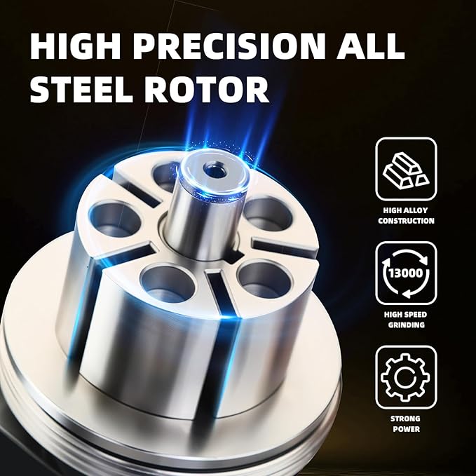 Low noise 5/6 Inch DA Sander for Auto Body - Lightweight, Powerful random orbital air sanders, Noise Reduction Design pneumatic sander (5 inch with 12 pcs Sandpaper)