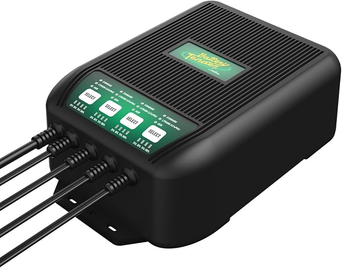 Battery Tender WaveCharge Pro 4 Bank Marine Battery Charger- 12V 40 AMP (10Amps X 4 Batteries) - Fully Automatic Weatherproof Onboard Battery Charger and Maintainer - 022-1009-DL-WH