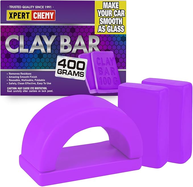 Car Clay Bar 4 Pack 400g(4x100g), Auto Detailing Premium Grade No Scratch Magic Clay Bars Cleaner Kit with Washing and Adsorption Capacity for Car Auto SUV, RV, Truck, Purple