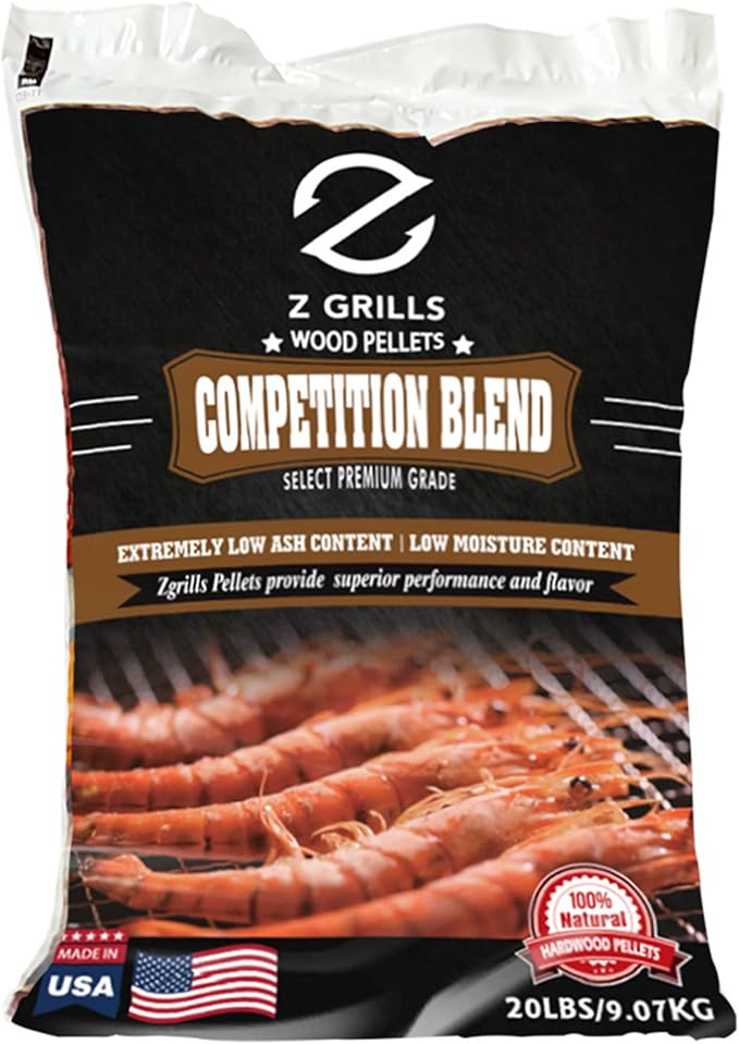 Z GRILLS Wood Pellets for Smoker Grill and BBQ, 100% All-Natural Hardwood Competition-Blend Pellet, 20lbs