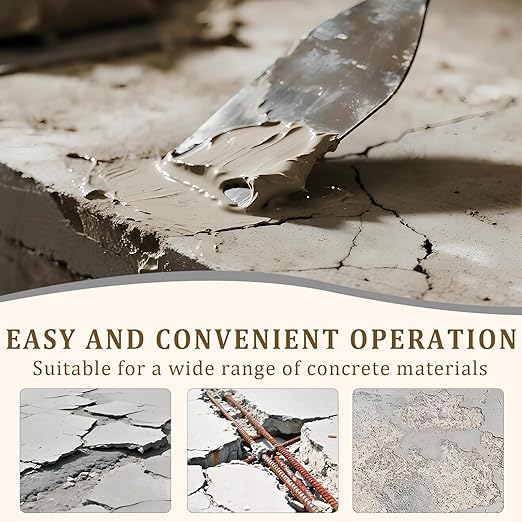 Concrete Patch Repair - Fast Drying Cement Patch for Crack Filler, Holes & Spalls in Driveway, Floors, Sidewalk, Foundation - Indoor & Outdoor Use -Weatherproof & Long-Lasting - Easy Mix (32 oz)