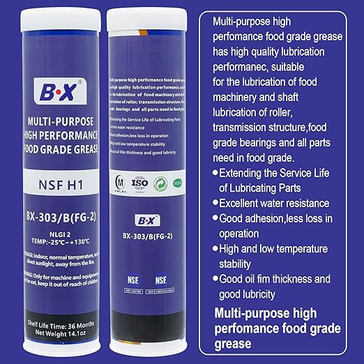 Multi-Purpose Food Grade Grease Tube for Food Plant Machineries Silicone Grease Lubricant for Plumbers Boat Accessories, Trucking, and Wheel Bearing 14.1oz x10 Packs…