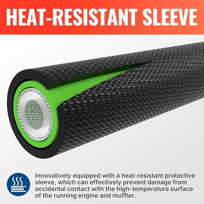 YAMATIC Upgraded Pressure Washer Hose 25 FT 3400 PSI, 1/4" Wear & Kink Resistant Power Washer Hose with Heat Protect Sleeve, Durable Replacement Hose for Uberflex Flexzilla Ryobi