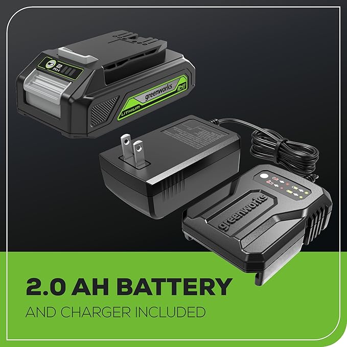 Greenworks 24V Cordless Palm Sander, 1/4 Sheet Sander with Dust Bag, Compact and Lightweight, 11000 OPM, with 2Ah Battery and Charger