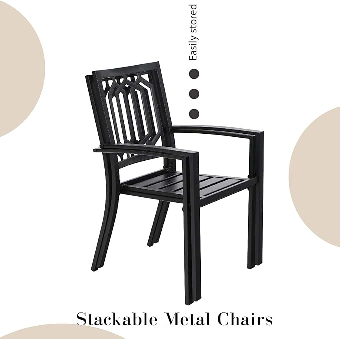 MFSTUDIO Outdoor Dining Set for 6, Expandable Patio Table and Chairs Set, 7 Piece Metal Patio Dining Set, Patio Furniture Set for Deck Backyard Poolside Garden