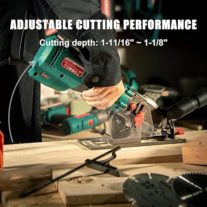 HYCHIKA 6.7A Jig Saw, Reciprocating Saw, 6.2A Mini Circular Saw with 3 Blades, 3-Tool Power Tool Set Combo Kit