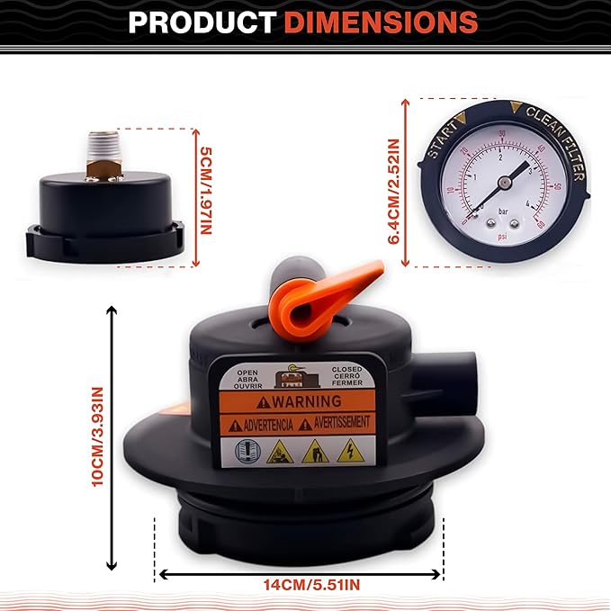 Swimables DEX2420MAR2 Manual Air Relief Assembly - Compatible with Hayward DE and Cartridge Pool Filter - Works with Pro Grid, Swim Clear and Swimclear Cartridge Filters- New Upgraded Design