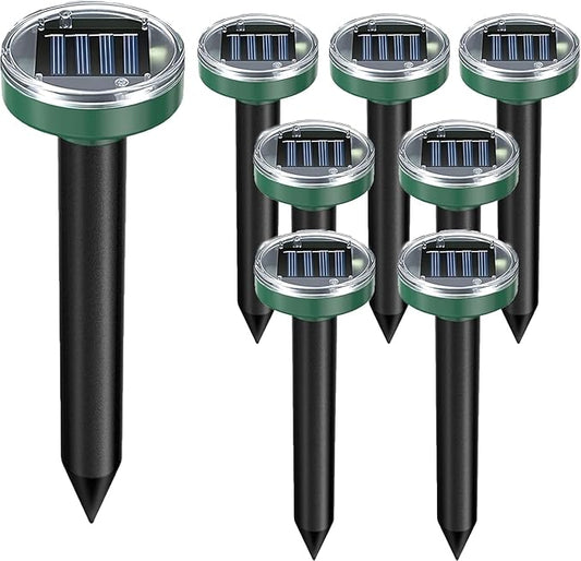12Pack Snake Repellent for Yard, Solar Powered Ultrasonic Mole Repellent, Gopher Repeller Sonic Mole Deterrent Spikes, Snake Gopher Vole Repellent Outdoor for Lawn Garden & Yard