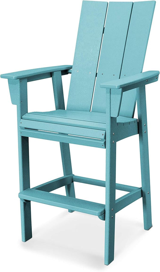 POLYWOOD® Modern Curveback Adirondack Bar Chair in Aruba