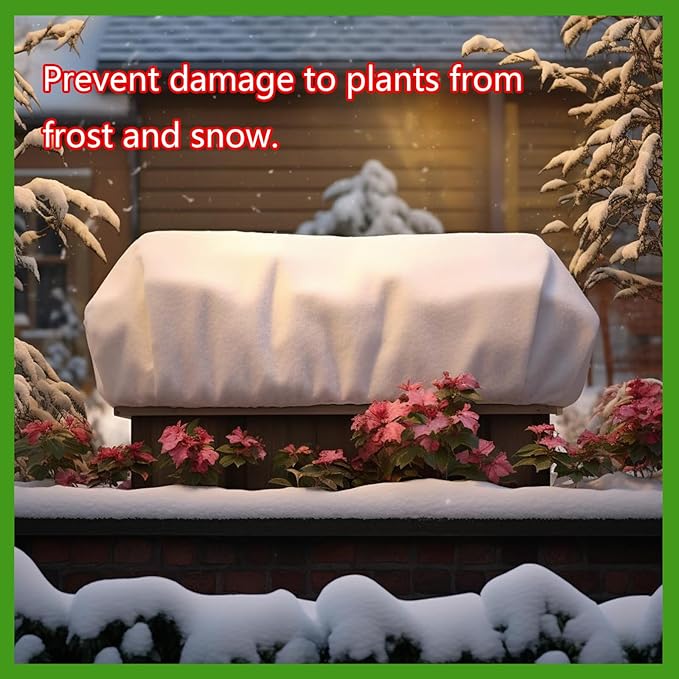 Plant Cover Freeze Protection, 39.3"x17.7"x15.7" Winter Plant Covers, Plant Frost Cover, Tree Plant Freeze Protection Covers, Planter Plant Winter Frost Blanket with Zip Drawstring,2 Pack