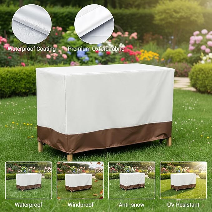 BreezeHug 2 Pcs Outdoor Raised Garden Bed Cover for Winter (Only Cover), Waterproof Raised Planter Boxes Stand Covers Heavy-duty Garden Bed Covers, Protection for Winter Snow, Frost, 48 x 24 x 30 Inch