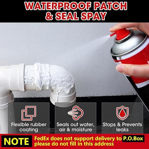Liquid Rubber Sealant Spray, 17 oz (6 Pack) White, Waterproof Patch & Seal Rubberized Sealant, Leak Stopper Spray to Seal Cracks, Perfect for Gutters, Wood, Roof Repair, Windows, Protects Surfaces