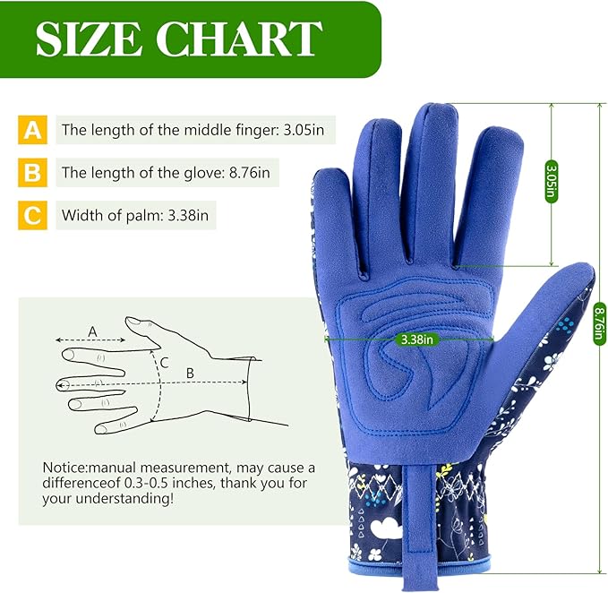 Womens Gardening Gloves, Breathable Leather Thorn Proof Garden Gloves with Grip, Puncture-Resistant Work Gloves for Women