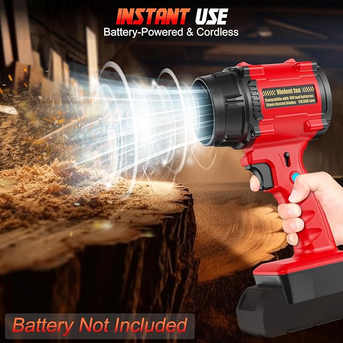 Rozlchar Electric Cordless Leaf Blower Compatible for Milwaukee 18V Batteries(No Battery), Variable Speed Handheld Turbo Blower with Powerful Motor, Portable Dust/Snow Cleaner for Lawn, Patio