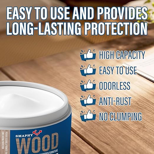 SMAPHY Wood Lubricant for Home Projects, Multi-Purpose Semi Paste Wax for Wood to Reduce Frictions of Drawer Slide, Door Hinge Lubricant for Preserving Furniture & Restoring Wooden Slide