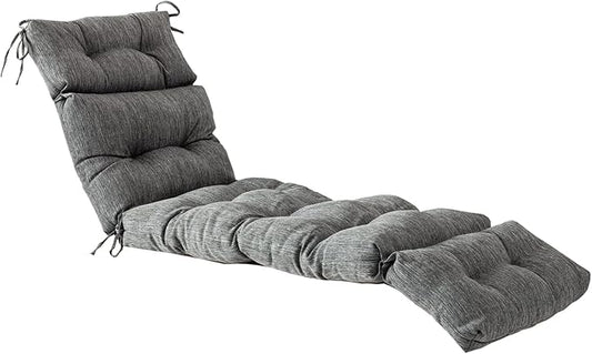 QILLOWAY Indoor/Outdoor Chaise Lounge Cushion,Spring/Summer Seasonal Replacement Cushions. (Charcoal Black/Grey)