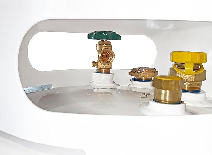 Flame King YSN420DOT 420LB DOT Propane Tank, Multi-Valves with Accurate Gas Level Gauge
