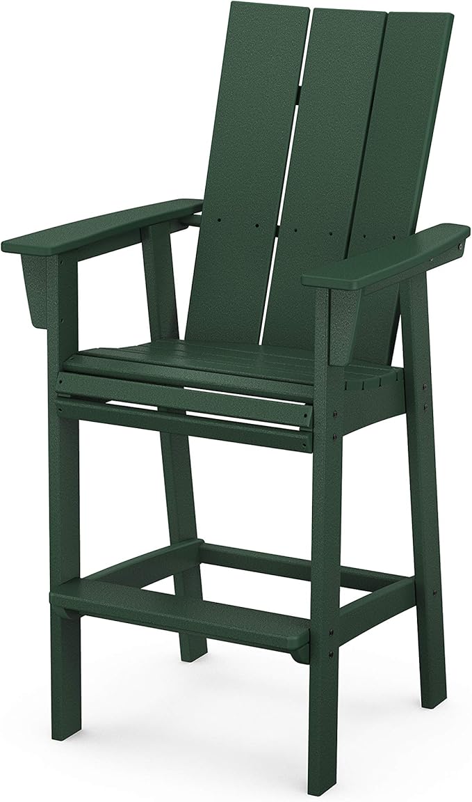 POLYWOOD® Modern Curveback Adirondack Bar Chair in Green