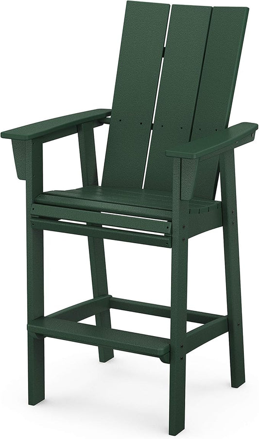 POLYWOOD® Modern Curveback Adirondack Bar Chair in Green