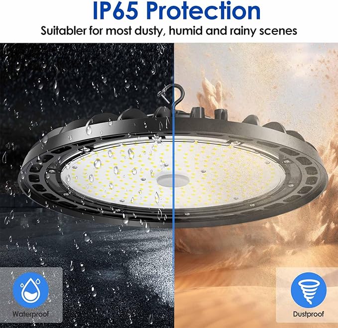 LED High Bay Light 200W PREM 8-Pack, 12' UFO Commercial Lighting Fixture w/Plug for Garage Shop Warehouse Workshop, 5000k 28000lm Dimmable IP65 UL ETL Listed (Count of 8)