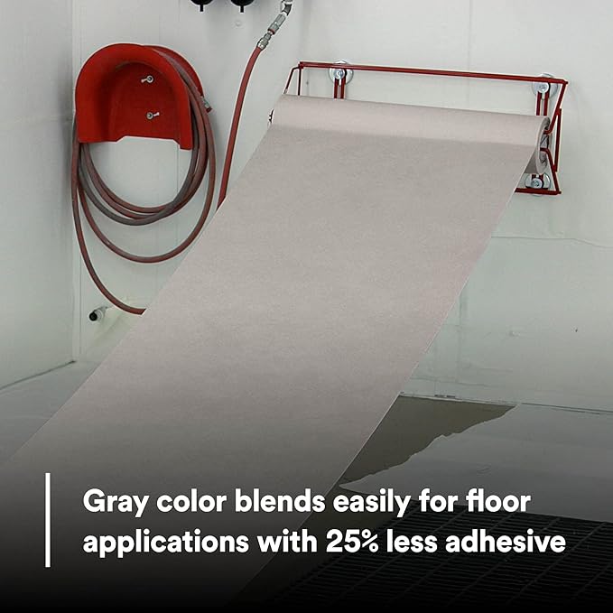3M Dirt Trap Protection Material 37853, Gray Color, Nonwoven, Overspray Protection, Traps Dust and Debris, Clean, 56 in x 300 ft
