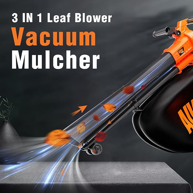 AIVOLT Brushless Leaf Blower Vacuum Mulcher 40V, Cordless Leaf Vacuum with 40L Bag, Turbo Power, 2x4.0Ah Batteries & Charger, 3-in-1 for Lawn Care, Patio Cleaning