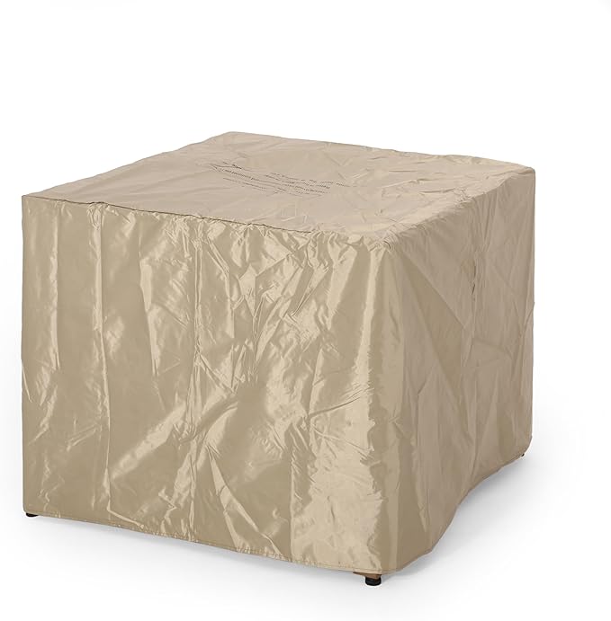 Propane Fire Pit Table, 31.25" WPC Base Firepits for Outside, Square Gas Fire Pit for Outside Patio, Propane Fire Table for Deck, Pool, 40,000BTU, Tank Inside, Tank Not Included, Brown
