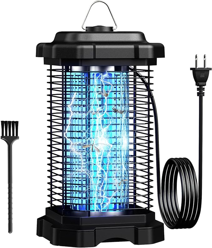 Minimoon Bug Zapper Outdoor 4000V Electric Mosquito Zapper 20w Fly Zapper for Backyard Patio Balcony Garage, IPX6 Waterproof