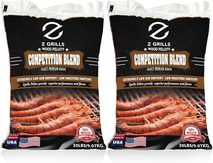 Z GRILLS Wood Pellets for Smoker Grill, 100% All-Natural Hardwood Competition Pellet, 40lbs