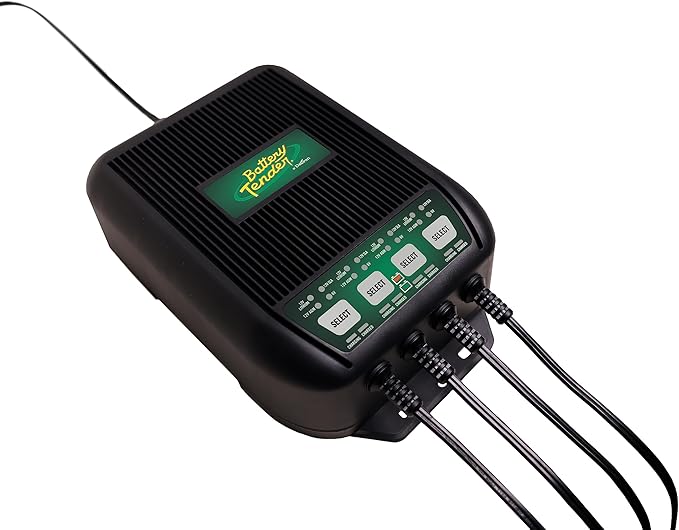 Battery Tender WaveCharge 12 AMP - 4 Bank Multibank Charger - 3 AMPs Per Bank - Selectable 12V / 6V - Smart and Switchable Multi Battery Charger and Maintainer - 022-1004-DL-WH