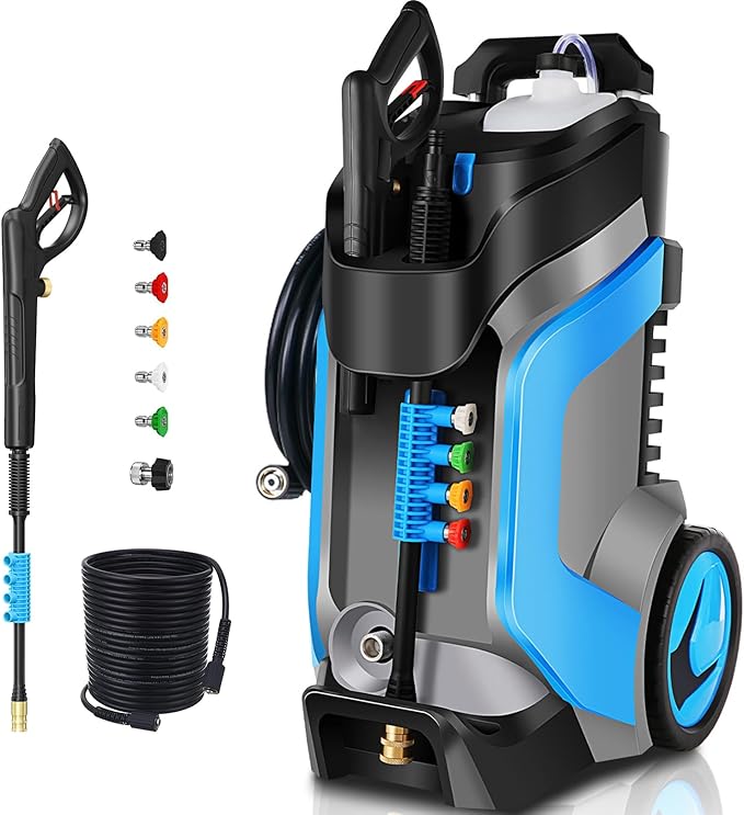 Pressure Washer 5000PSI 4.0GPM Power Washers with M22-14mm Pressure Hose 33FT, Power Sprayers High Pressure with 1/4" QC Compatible Surface Cleaner for Home Cars Driveways, Blue