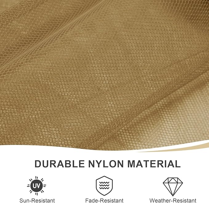 BPS 10' x 12' Gazebo Universal Mosquito Netting Screen Replacement, 4-Panel Screen Walls with Double Zippers for Outdoor Patio, Brown (Mosquito Net Only)