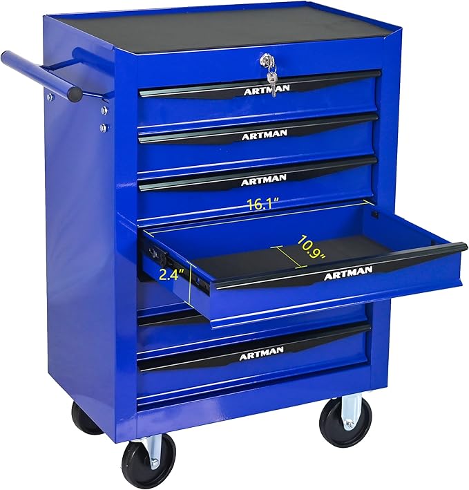 7 Drawers Tool Cart on Wheels, Multifunctional Rolling Tool Box, Drawers Rolling Trolley Organizer Tool Storage Chest for Warehouse,Garage,Workshop,Repair Shop (7 Drawers-30.5" H)