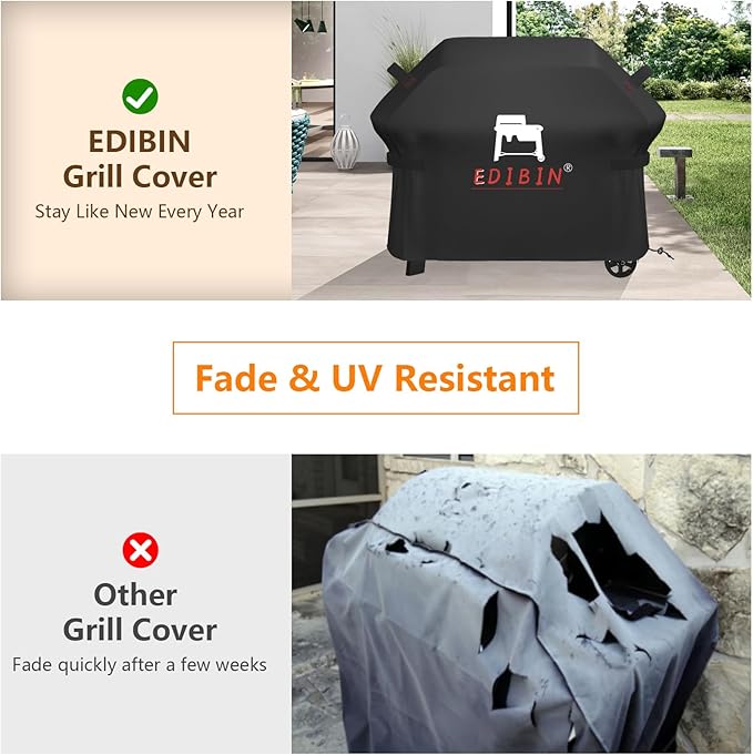 Grill Cover for Traeger Grills Woodridge Electric Wood Pellet Grill, BAC761 Woodridge Grill Cover for Traeger TFB86MLH, 600D Heavy Duty Waterproof Full Length Cover, 52" L x 27" W x 46" H