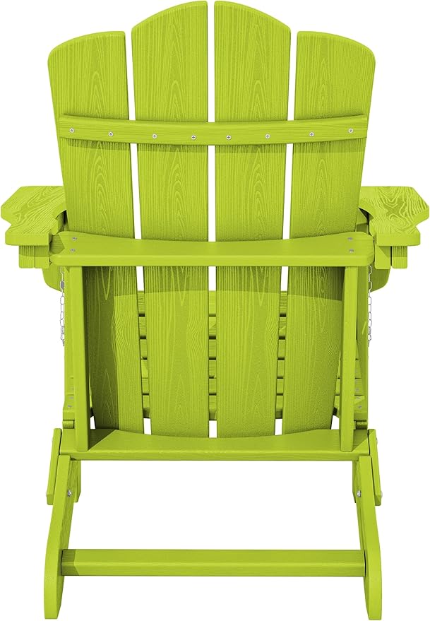 KINGYES Folding Adirondack Chair Set of 8, HDPE All-Weather Folding Adirondack Chair, Apple