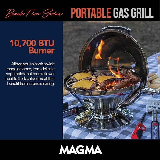 Magma C10-105 Beach Fire Gas Grill | Portable Gas Beach BBQ | Compact Propane Grill | Outdoor Cookout Grill