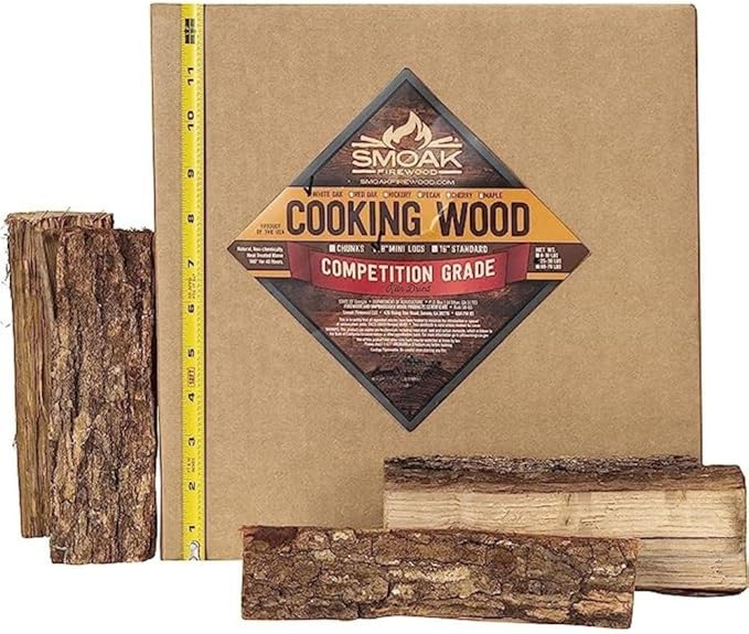 Smoak Firewood’s Cooking Wood Mini Splits - USDA Certified Kiln Dried Wood for Pizza Ovens, Grills, Smokers and BBQing (8inch Pieces, 25-30lbs 1728 Cubic in – Cherry)
