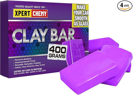 Car Clay Bar 4 Pack 400g(4x100g), Auto Detailing Premium Grade No Scratch Magic Clay Bars Cleaner Kit with Washing and Adsorption Capacity for Car Auto SUV, RV, Truck, Purple