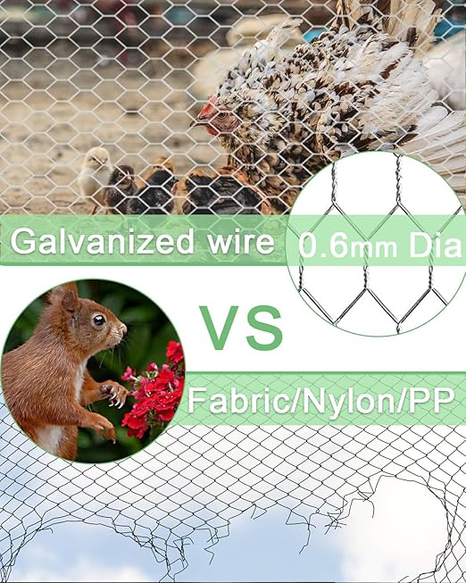 Garden Poultry Chicken Wire Netting - 72 '' × 50 ' Garden Fence Animal Barrier, Chicken Wire for Crafts, 1 inch Mesh Poultry Netting Fence, Pet/Rabbit/Chicken Wire Fencing