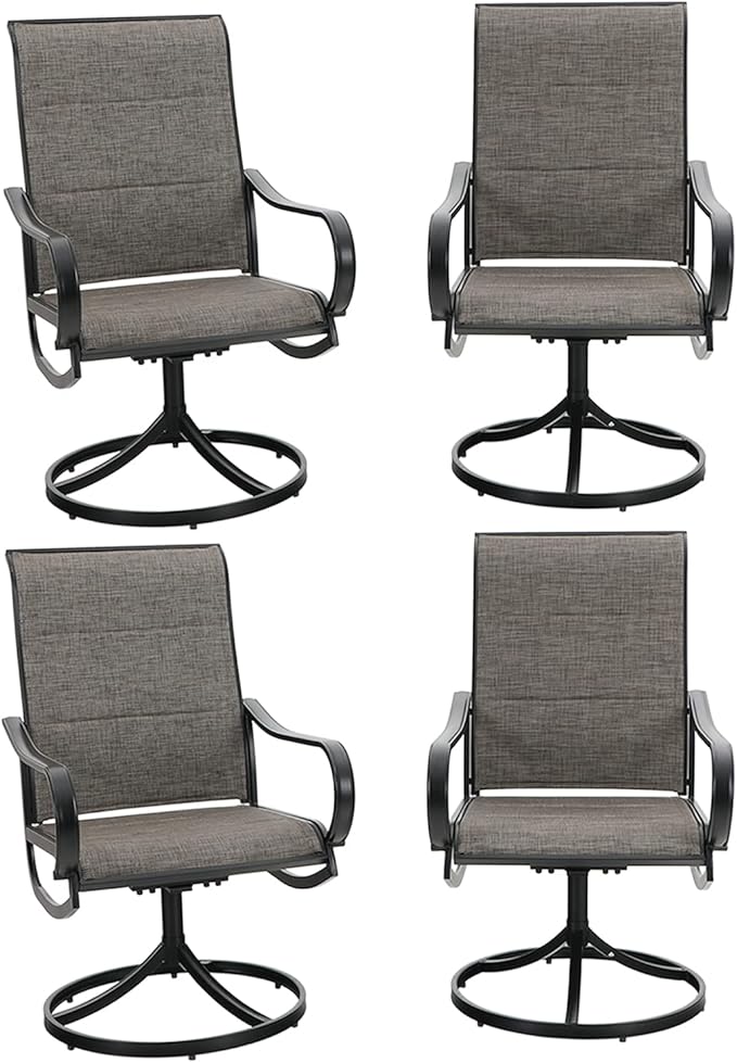 Sophia & William Patio Dining Chairs Patio Swivel Chairs 4 Pieces Quick Dry Textilene Patio Chairs Outdoor Furniture Support 300lbs for Lawn Garden Backyard Weather Resistant