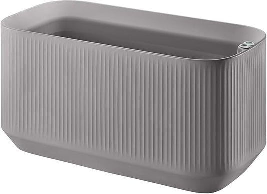 Crescent Garden Modular Self-Watering Trough Plant Box with TruDrop Water Level Indicator - Large Rectangular Deck Planter for Indoor & Outdoor Plants, Modern Garden Bed - 40"x20"x20"H (Ash)