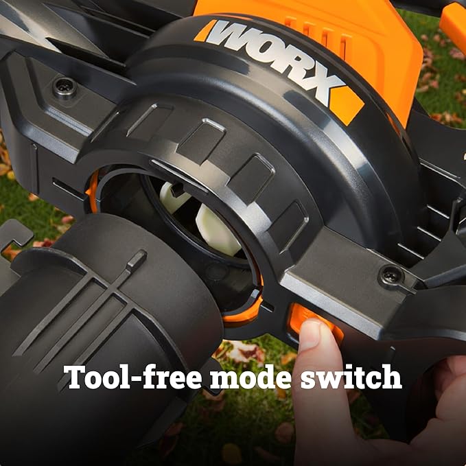 WORX WG583.9 40V Cordless Leaf Blower, 3 in 1 Blowers for Lawn Care with Vacuum & Mulcher, Electric Blower with Brushless Motor & 2 Speed Control, 2 Batteries & Charger Not Included