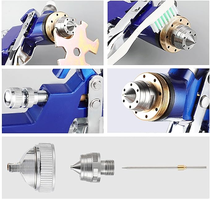 ENDOZER Professional HVLP Gravity Feed Air Spray Gun Set with 1.4 1.7 2.0mm Nozzles, Paint Gun with 1000cc Aluminum Cup for Auto Paint, Wall Painting, Base Coatings
