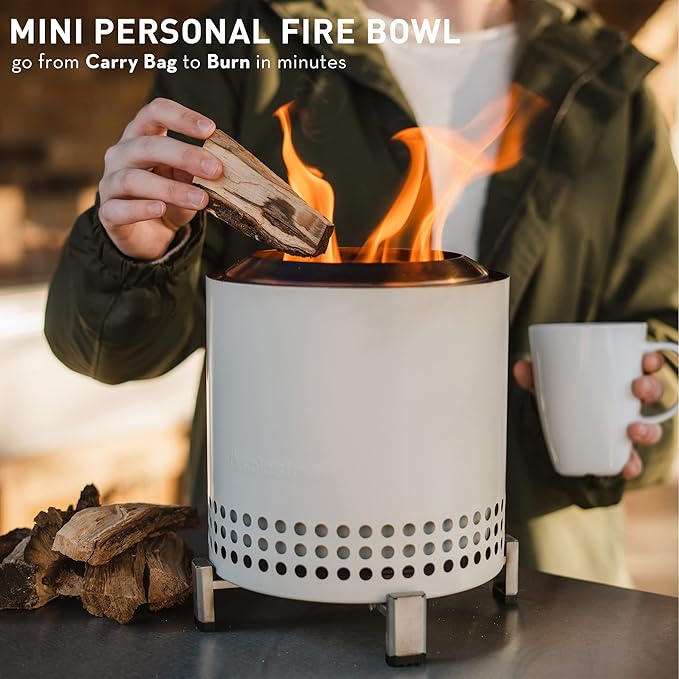 Solo Stove Mesa XL, 7 Inch Tabletop Fire Pit with Stand - Smokeless, Stainless Steel Fire Pit for Camping, Outdoor & Patio- Wood Burning or Pellet Fueled Portable Bonfire, 2.3lbs, Stainless Steel