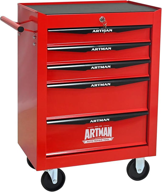 5 Drawers Rolling Tool Box on Wheels, Multifunctional Tool Cart, Drawers Rolling Trolley Organizer Tool Storage Chest for Warehouse,Garage,Workshop,Repair Shop (5 Drawers-30.5" H)