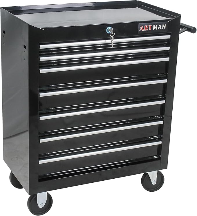 7 Drawers Tool Cart on Wheels,Multifunctional Rolling Tool Chest Tool Storage,Drawers Rolling Tool Trolley Organizer Tool Case for Garage,Warehouse,Workshop,Repair Shop (7 Drawers-29.9"H-Black)