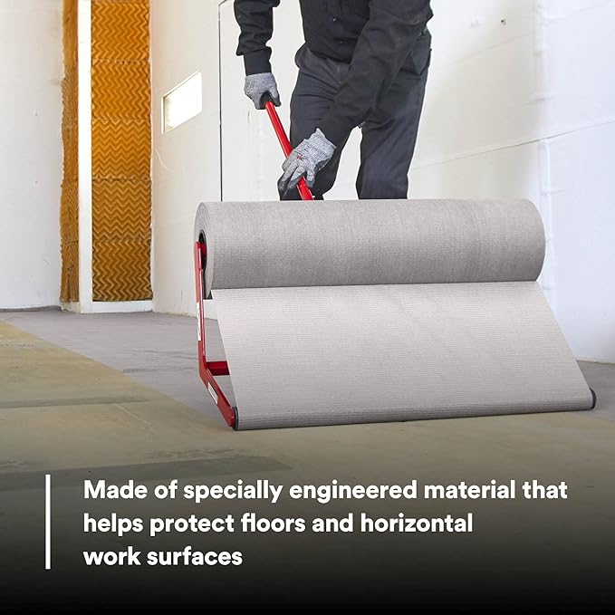 3M Dirt Trap Protection Material 37852, Gray Color, Nonwoven, Overspray Protection, Traps Dust and Debris, Clean, 28 in x 300 ft