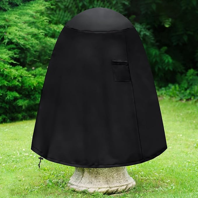 Fountain Cover（48"x68"） 600D Oxford Cloth Garden Fountain Statue Protective Cover, Fountain Protector with Drawstring Weather Resistant for Winter Outdoor Patio Fountain (48"x68"- black)